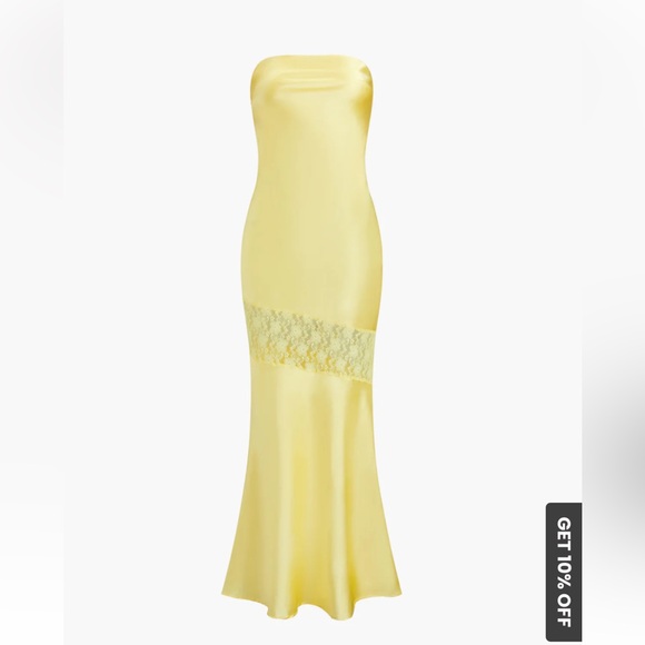 Dresses & Skirts - Yellow Satin Maxi Dress